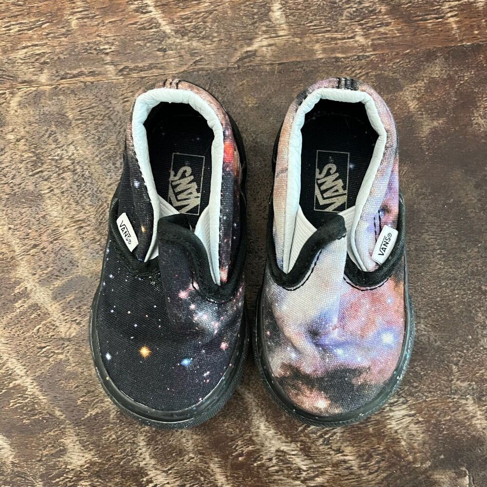 Vans x NASA Galaxy Slip-On Baby Shoes Size 4 Infant Toddler Cosmic Print